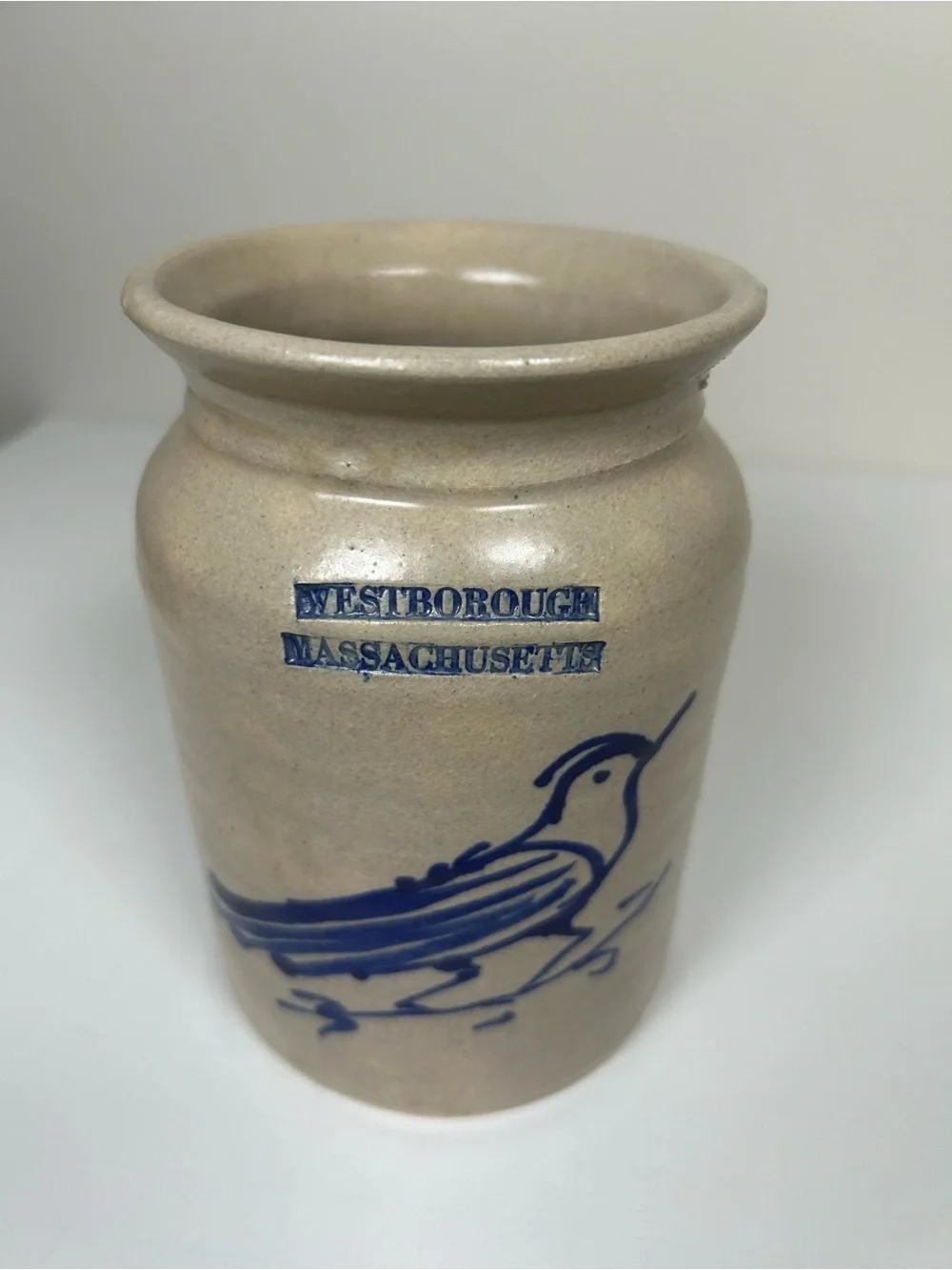 Nancy Sampson 6” Vintage 1988 Stoneware Pottery Jar Westborough Westminster Mass